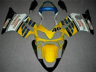 2001-2003 Yellow White Honda CBR600 F4i Moto Fairings Canada