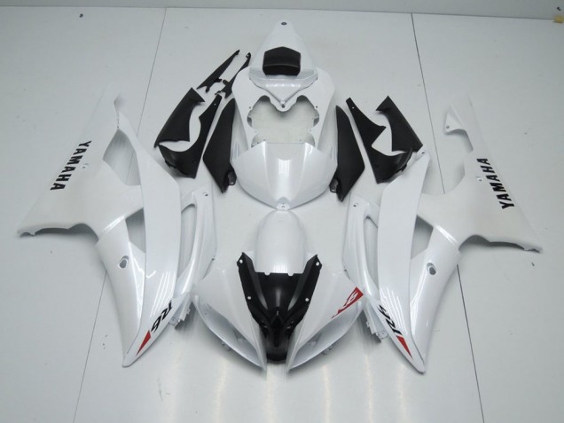 2008-2016 Pearl White and Red Sticker Yamaha YZF R6 Motorcycle Fairings Kits Canada