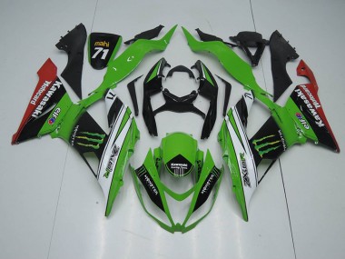 2013-2018 Black Green White Monster Kawasaki ZX6R Bike Fairings Canada