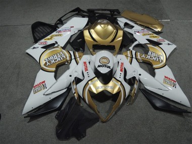 2005-2006 White Gold Lucky Strike Motul Suzuki GSXR1000 Motor Fairings Canada