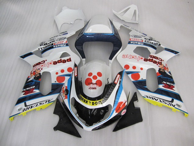 2001-2003 White Blue Dark Dog Suzuki GSXR600 Bike Fairings Canada