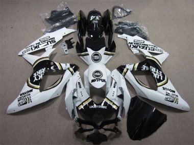 2008-2010 White Lucky Strike Black Motul Suzuki GSXR600 Motorbike Fairings Canada